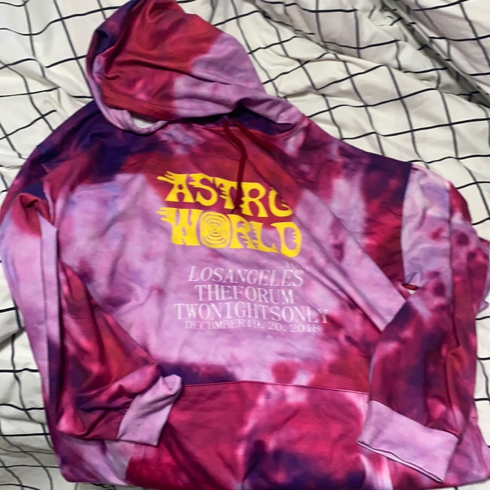Oversized Astro World tie-dye hoodie